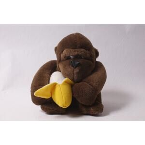 Geppeddo Gorilla with Banana Plush Monkey Stuffed Animal ~ 260325-WH 1038